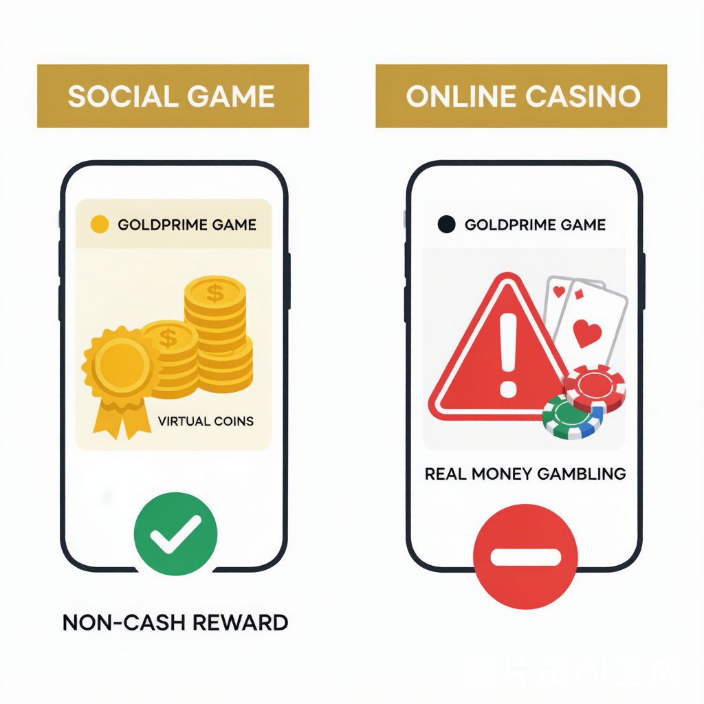 Compliant social game vs real-money online casino