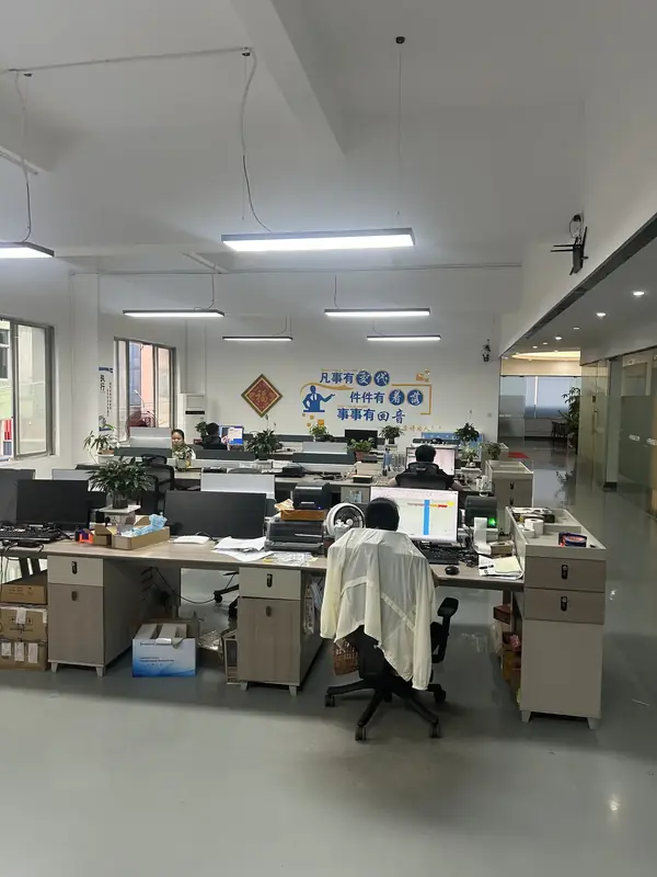 Slot machine factory production area — units in staged build and test