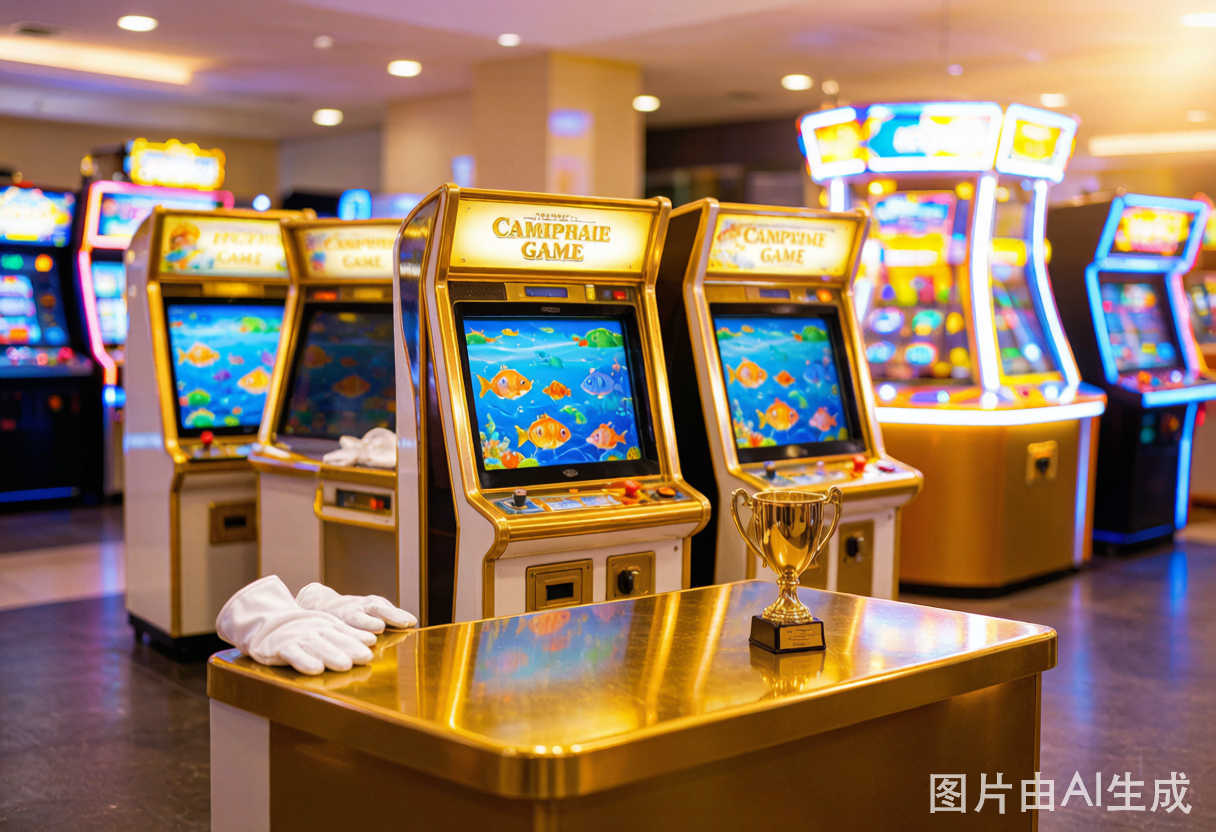 Freshly set-up family entertainment center with fish game cabinets