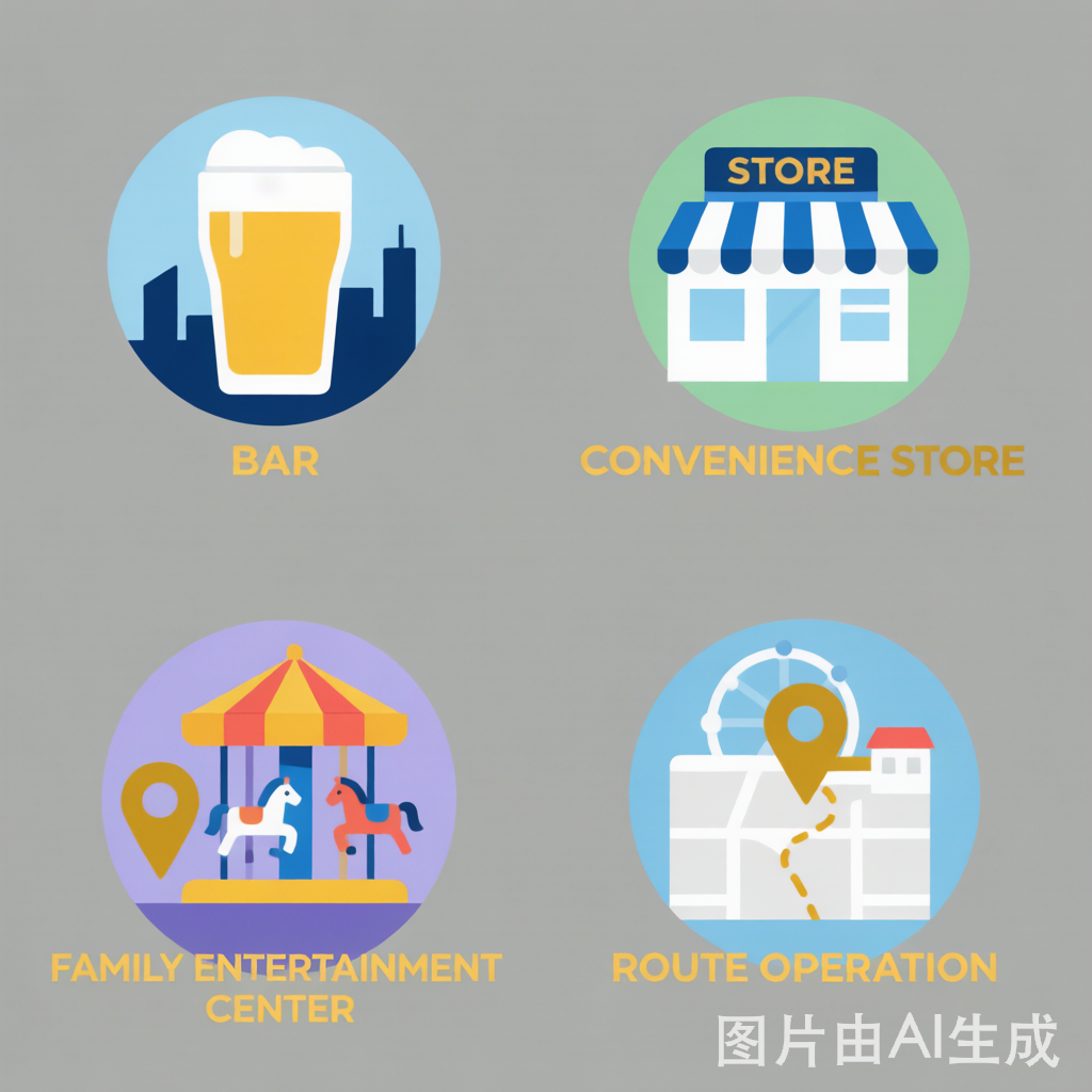 Venue model comparison: bar, convenience store, FEC, route